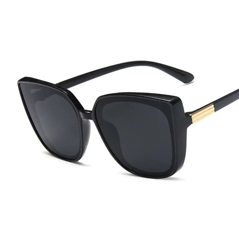 2024 New Cat Eye Women Sunglasses Vintage Designer Fashion Black Sun Glasses Big Frame Cool Sexy Female UV400